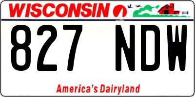 WI license plate 827NDW