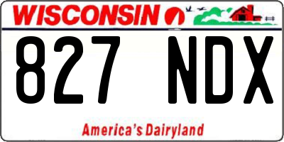 WI license plate 827NDX