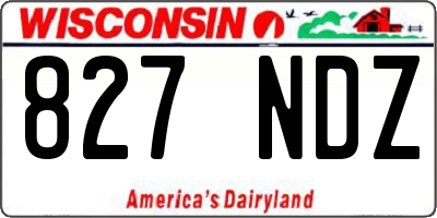 WI license plate 827NDZ