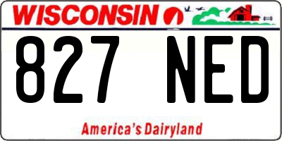 WI license plate 827NED