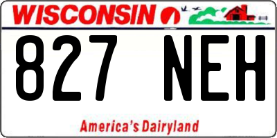 WI license plate 827NEH