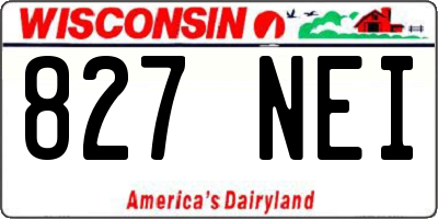 WI license plate 827NEI