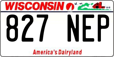 WI license plate 827NEP