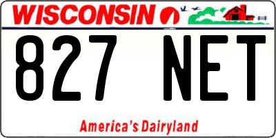 WI license plate 827NET
