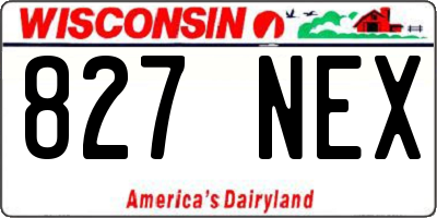 WI license plate 827NEX