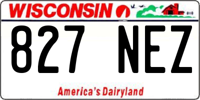 WI license plate 827NEZ
