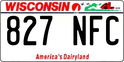 WI license plate 827NFC