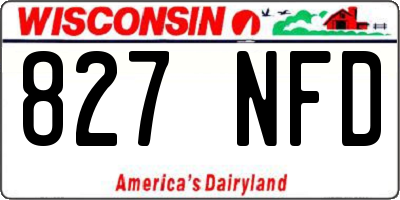 WI license plate 827NFD
