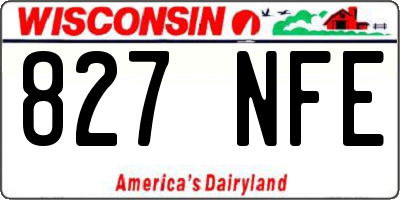 WI license plate 827NFE