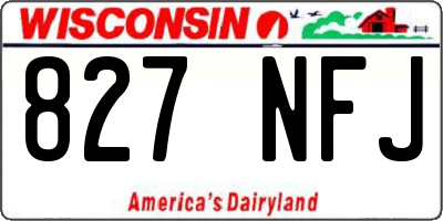 WI license plate 827NFJ