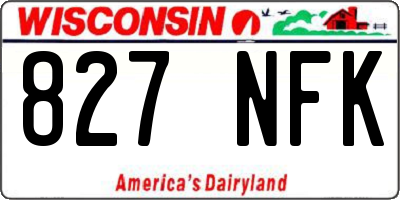 WI license plate 827NFK