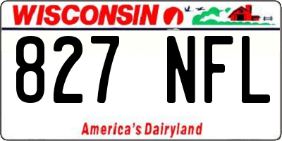 WI license plate 827NFL
