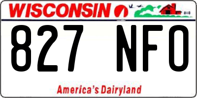 WI license plate 827NFO
