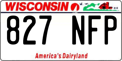WI license plate 827NFP