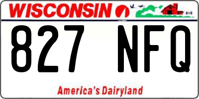 WI license plate 827NFQ