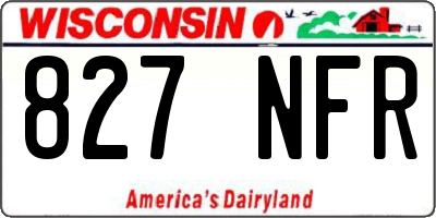 WI license plate 827NFR