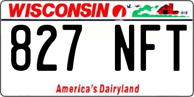 WI license plate 827NFT