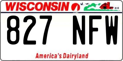 WI license plate 827NFW