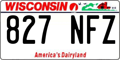 WI license plate 827NFZ