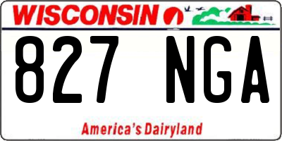 WI license plate 827NGA