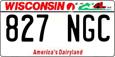 WI license plate 827NGC