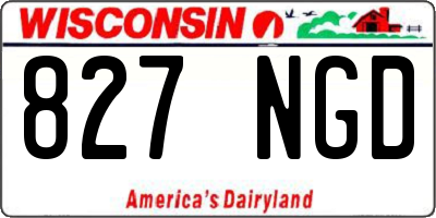 WI license plate 827NGD