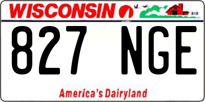WI license plate 827NGE
