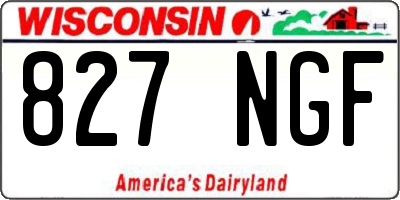 WI license plate 827NGF