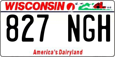 WI license plate 827NGH