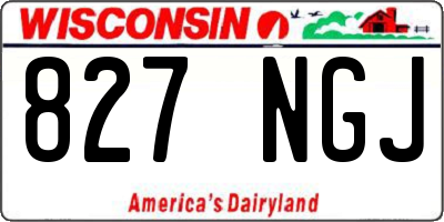WI license plate 827NGJ