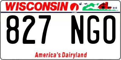WI license plate 827NGO