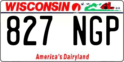 WI license plate 827NGP