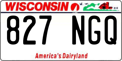 WI license plate 827NGQ