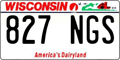 WI license plate 827NGS