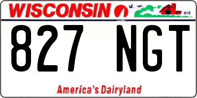 WI license plate 827NGT