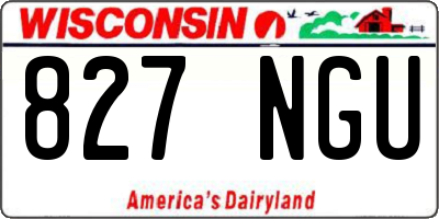 WI license plate 827NGU