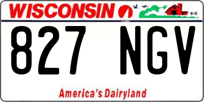 WI license plate 827NGV