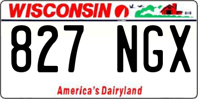 WI license plate 827NGX