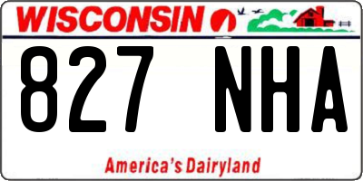 WI license plate 827NHA