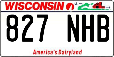 WI license plate 827NHB