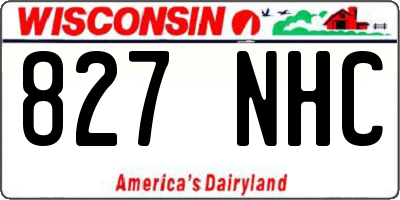 WI license plate 827NHC