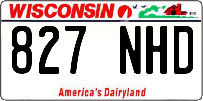 WI license plate 827NHD