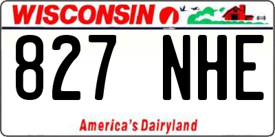 WI license plate 827NHE