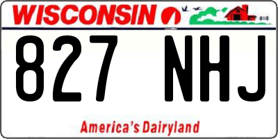 WI license plate 827NHJ
