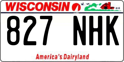 WI license plate 827NHK