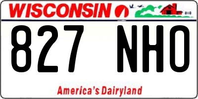 WI license plate 827NHO