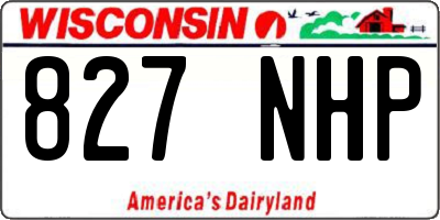 WI license plate 827NHP