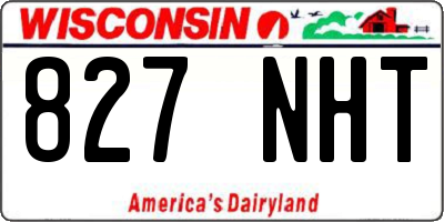 WI license plate 827NHT