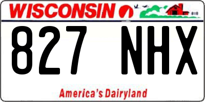 WI license plate 827NHX