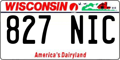 WI license plate 827NIC